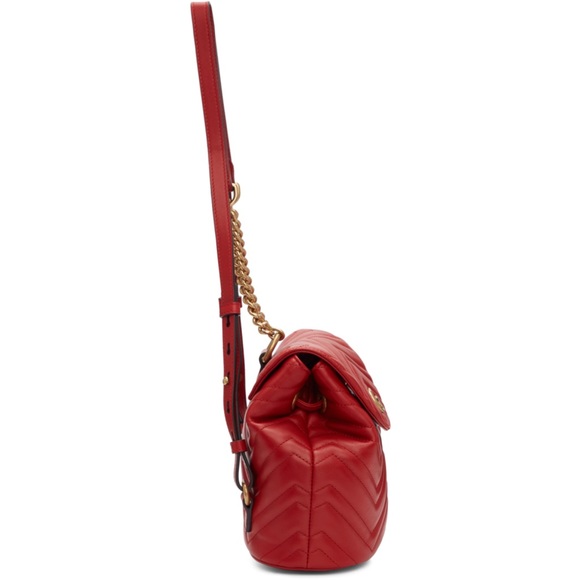 NBIB Gucci Red Mini GG Marmont 2.0 Backpack - Picture 4 of 12